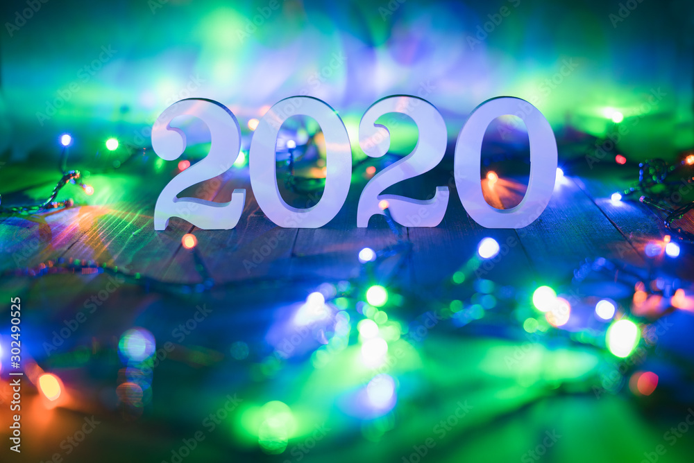 Happy new year 2020. Christmas and New Year background. Soft focus Happy new year 2020. Christmas and New Year background. Soft focus