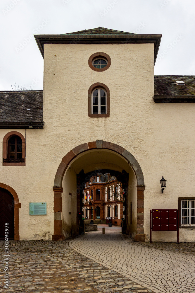 Present Castle of Wiltz at Wiltz, Luxembourg, entrance