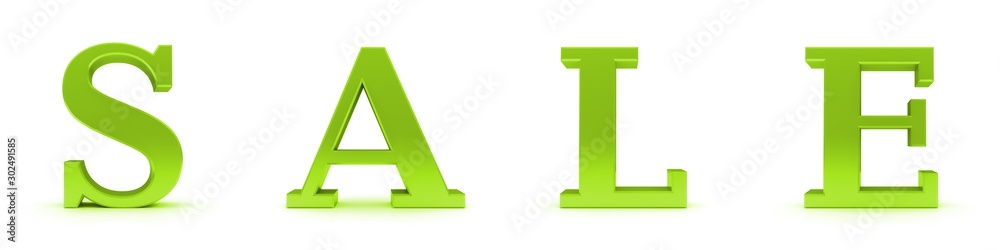 sale text lime green 3d letters banner rendering sale text lime green 3d letters banner rendering