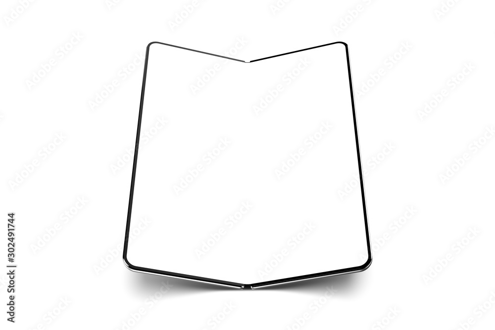 Smartphone with fold feature blank screen - modern construction, future of modern smartphones or tablets Smartphone with fold feature blank screen - modern construction, future of modern smartphones or tablets
