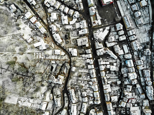 Aerial view of Schramberg town centre in the winter © Jarrod