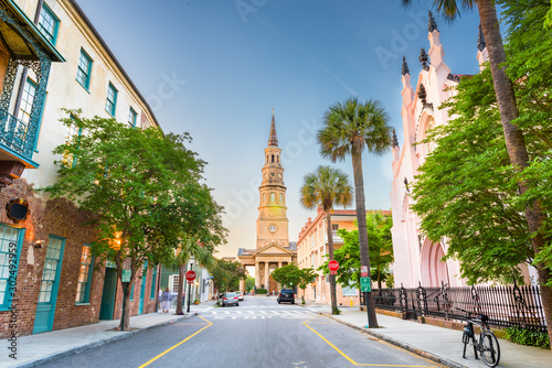 Fototapeta Charleston, South Carolina, USA view of the French Quarter