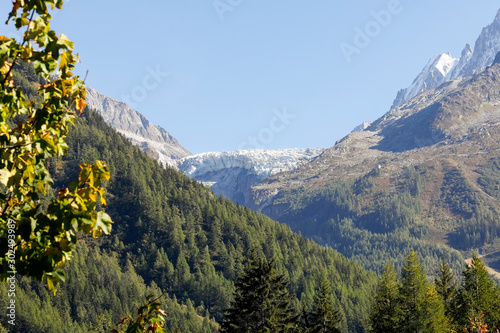 Summer view of the Alps in France