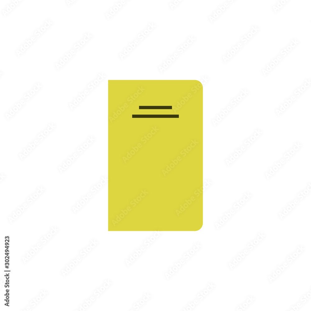 Book or note, design vector, symbol or icon. Book or note, design vector, symbol or icon.