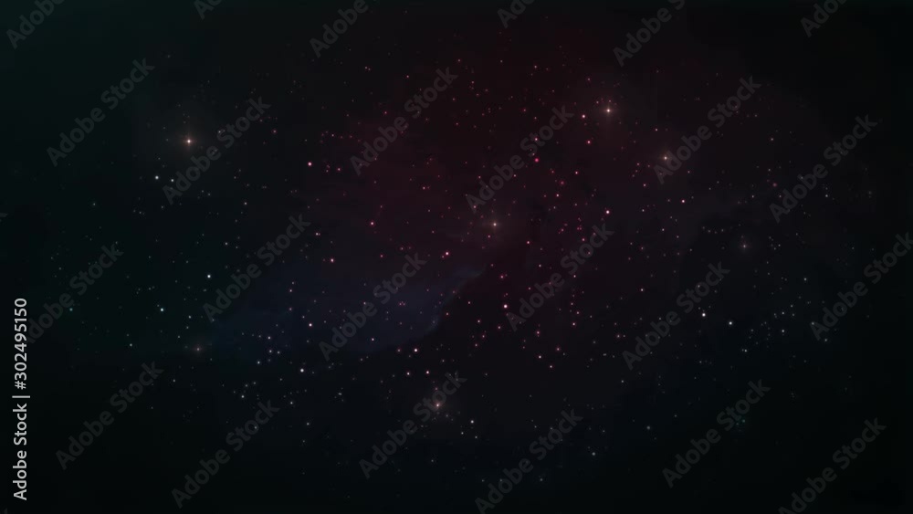Space Background With Nebula And Stars Zoom In/ 4k animation of a space background looped with stars and nebulas zooming in
