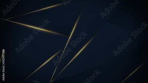 Dark background with moving golden lines, 4K, loop