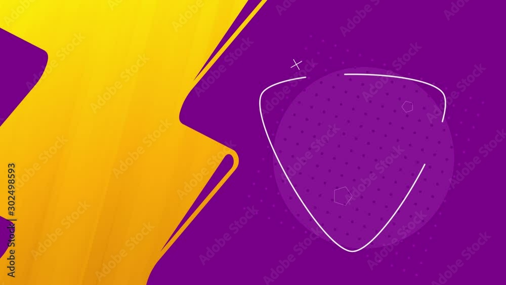 Violet and yellow background with abstract geometric figures, 4K, loop