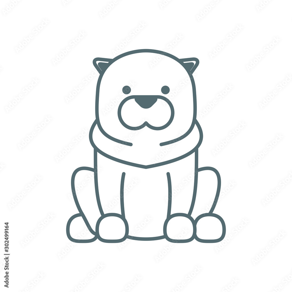 cute little dog line style icon