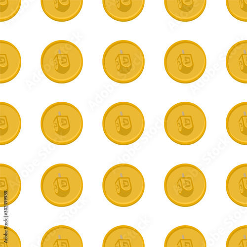 Illustration on theme big colored pattern dreidel