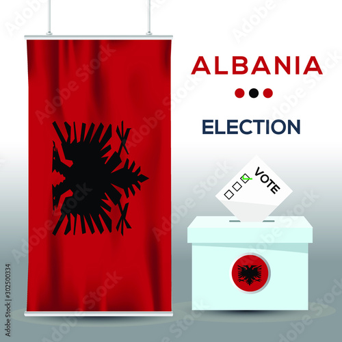 Albania election background vector work ,Flat design, Vector illustration.