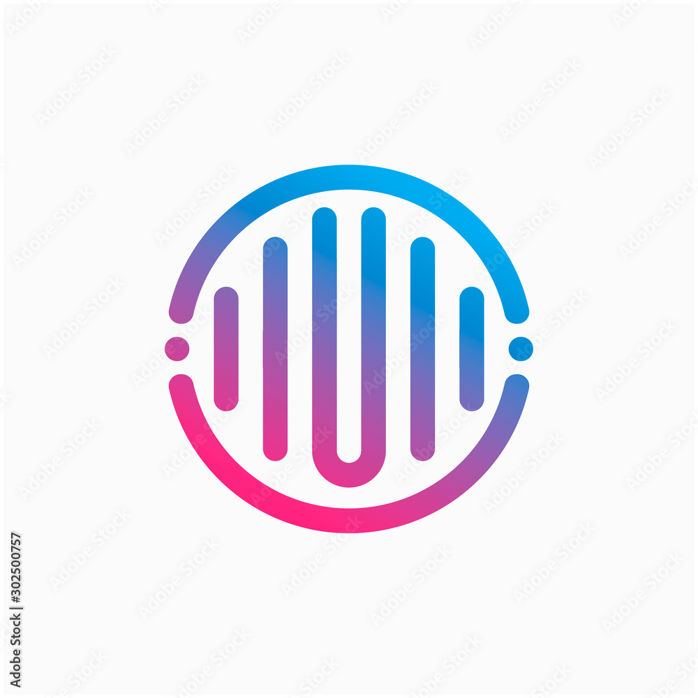 letter U with pulse concept. sound waves sign, bass, DJ. Suitable for Creative Industry, Multimedia, entertainment, technology, digital, Industry Music, Studio, Shop, and any related business - vector letter U with pulse concept. sound waves sign, bass, DJ. Suitable for Creative Industry, Multimedia, entertainment, technology, digital, Industry Music, Studio, Shop, and any related business - vector