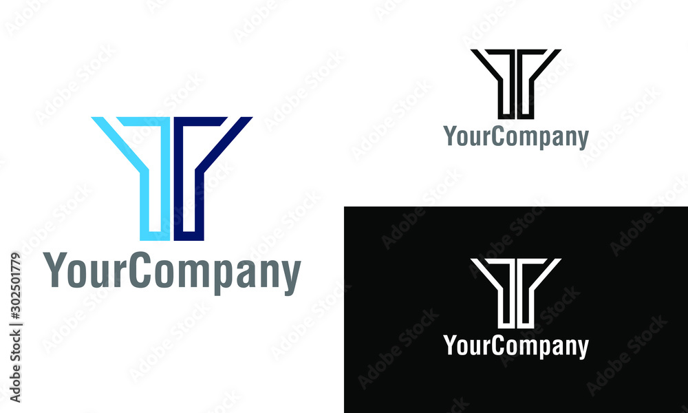 Corporate letter TY logo design template. Simple and clean flat design of letter TY logo vector template.