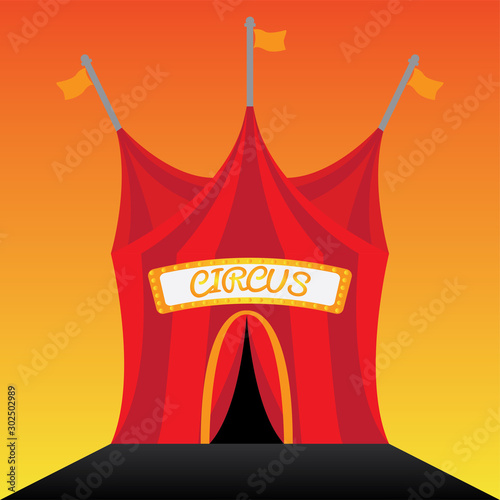 Big top illustration. Circus text - Vector illustration