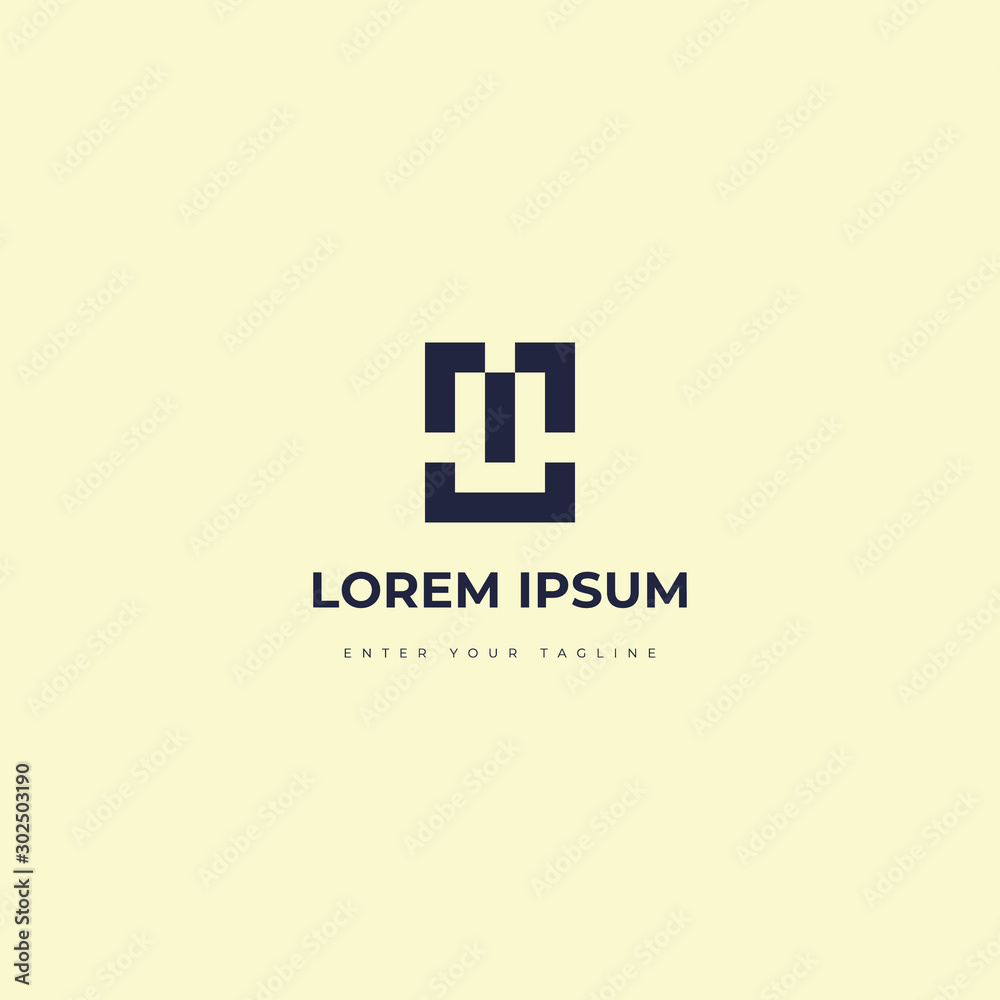 Fototapeta premium Logo Letter MU, Monogram Design Simple With Concept Letter M + U.