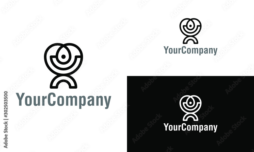 Subliminal human and sport logo template design. Creative vector emblem, for icon or design concept. Abstract human and sport logo template design.