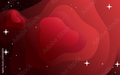 Vector space background . Cute flat style template with Stars in Outer space