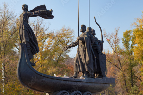 Monument to city founders in Kiev, Ukraine photo