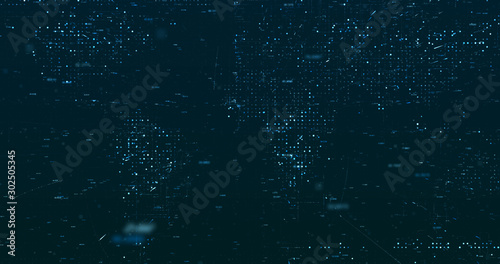 Abstract digital network data background, 3D rendering