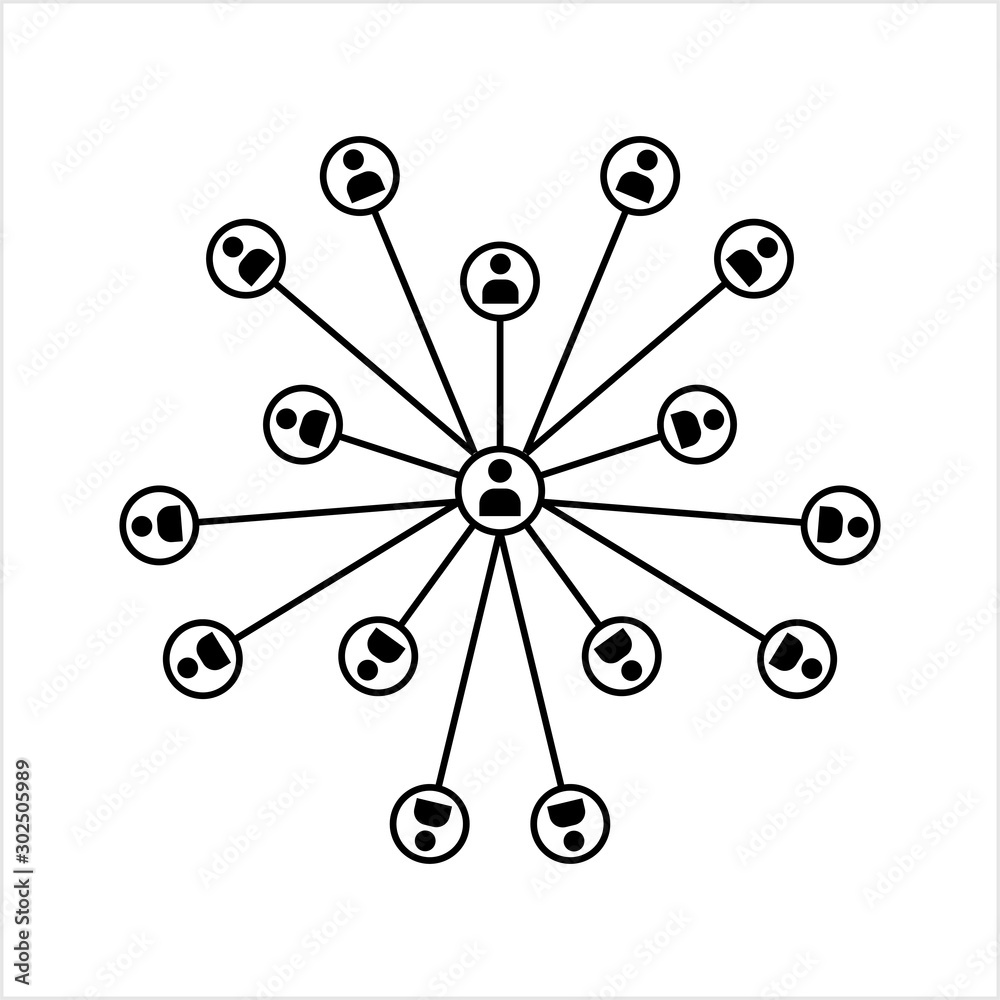 Network Connection, Hub, Social Network Isolated Flat Line Icon Design Network Connection, Hub, Social Network Isolated Flat Line Icon Design