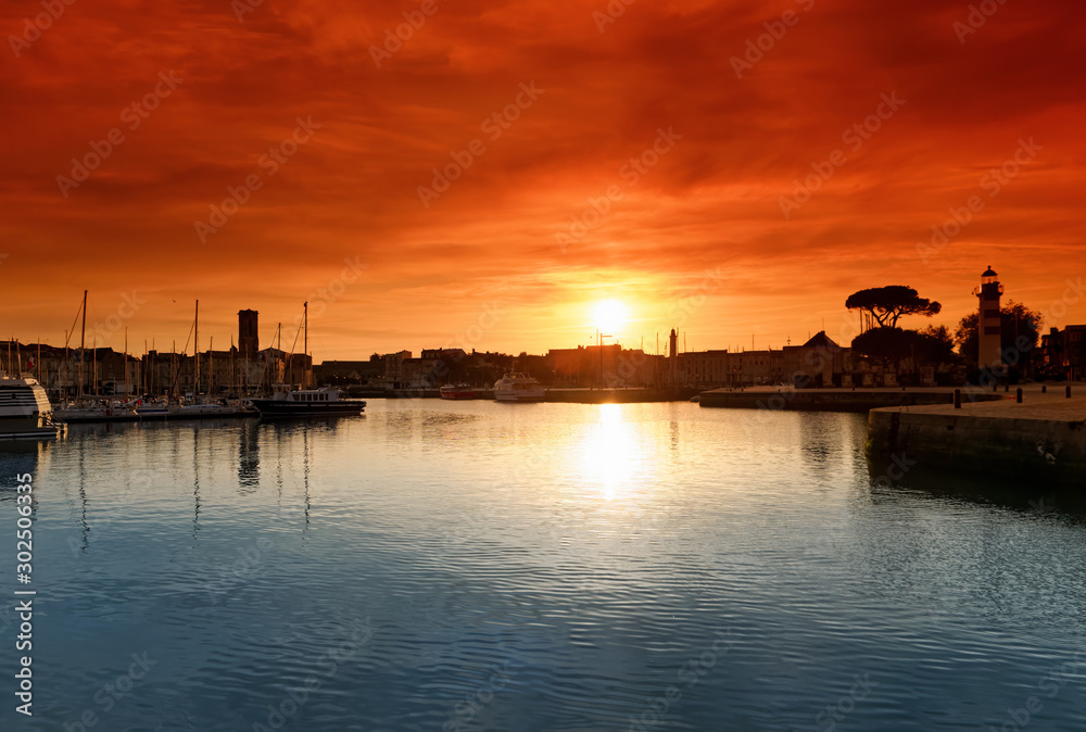 La Rochelle harbor sunrise