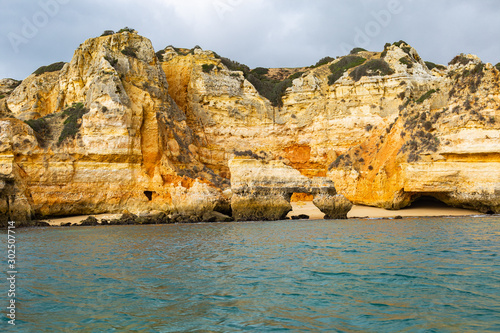 Cliffs on the coast of Lagos in southern Portugal