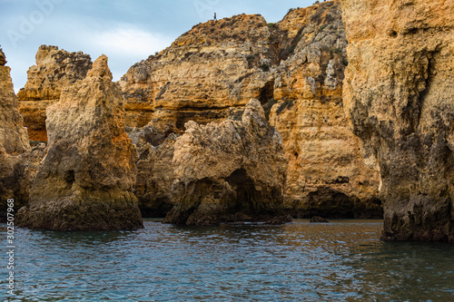 Cliffs on the coast of Lagos in southern Portugal