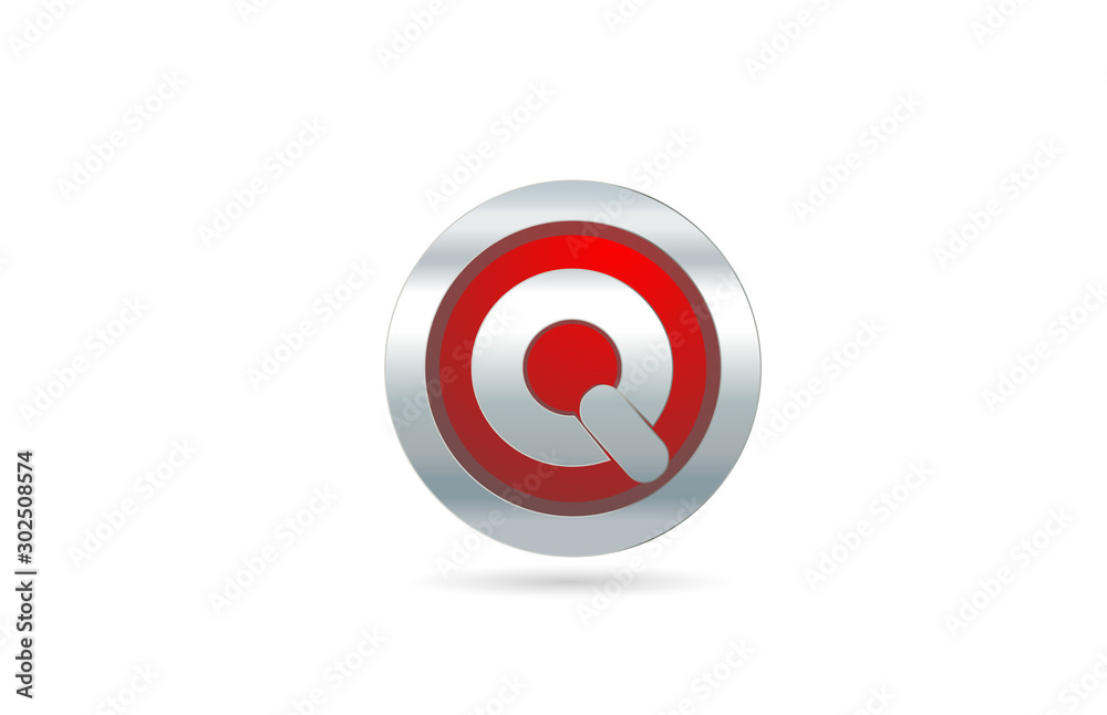 red metal Q alphabet letter logo design icon for company or business red metal Q alphabet letter logo design icon for company or business