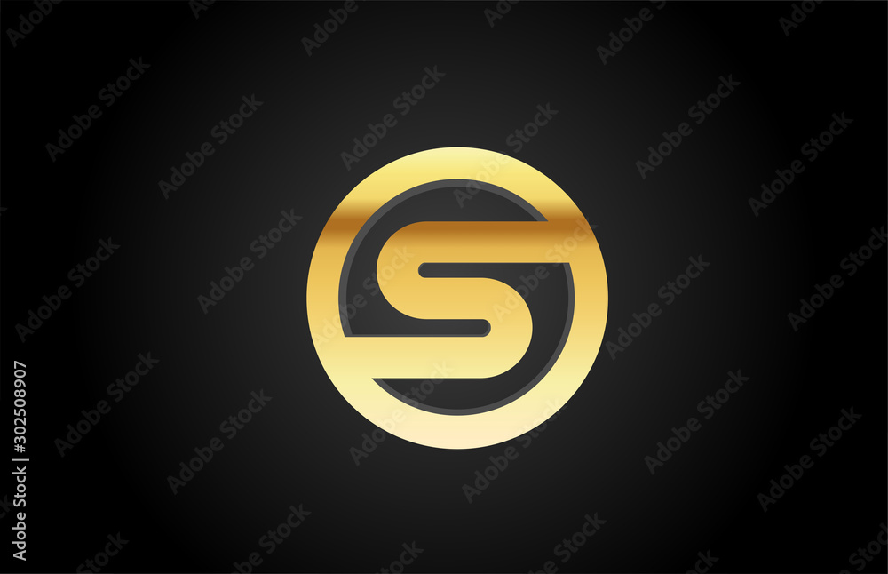 gold golden metal S alphabet letter logo design icon for luxury company or business gold golden metal S alphabet letter logo design icon for luxury company or business