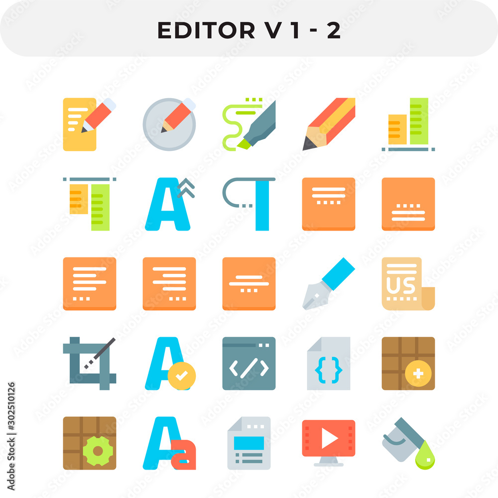 Flat Icons Pack for UI. Pixel perfect vector icon set for web design and website application.