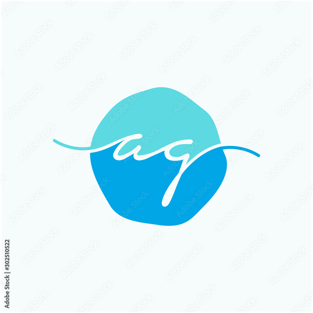 Letter AG or A G with circle handwriting concept. handwriting logo of initial signature, wedding, fashion, jewelry, boutique, and botanical with creative template for any company or business - vector Letter AG or A G with circle handwriting concept. handwriting logo of initial signature, wedding, fashion, jewelry, boutique, and botanical with creative template for any company or business - vector