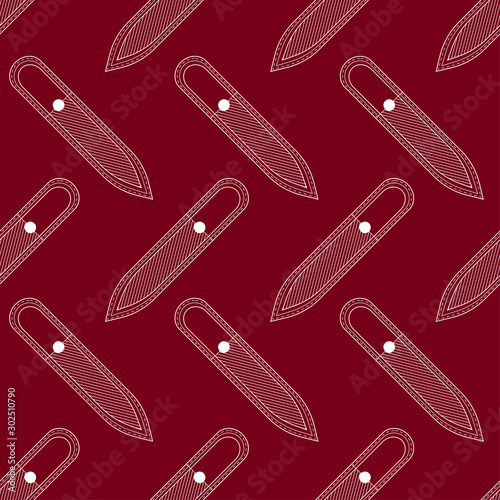 Seamless pattern nail file. Vector texture black on a white background. Thin lines symbol. Design for banner, flyer, poster or print, websites, web design, mobile app on white background.