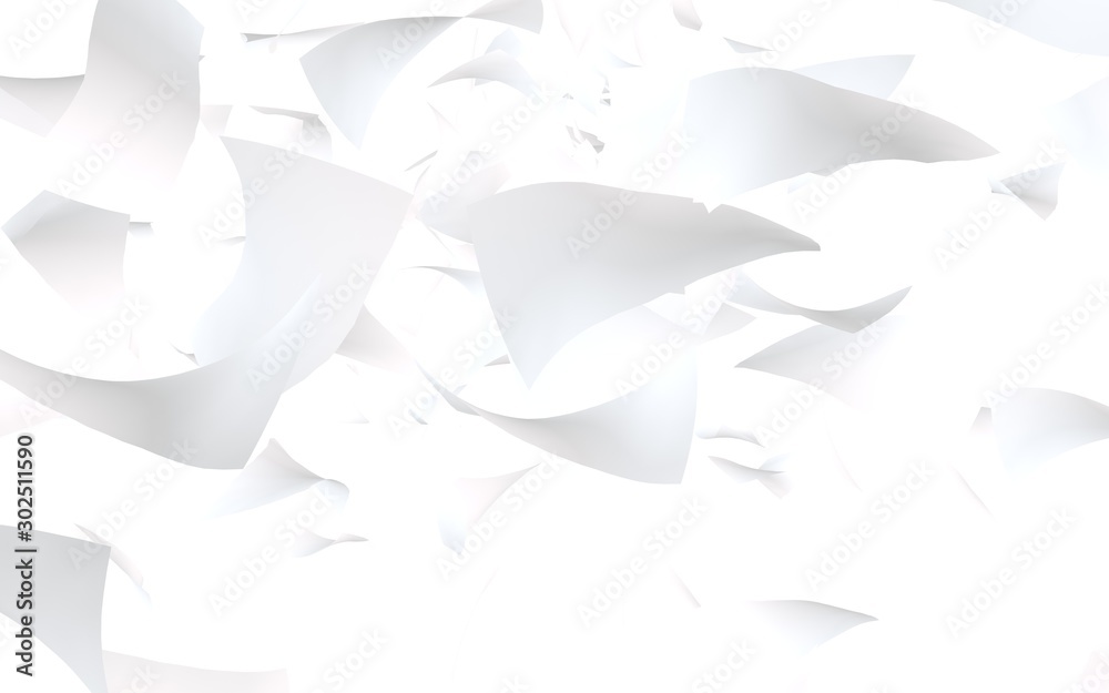 Flying sheets of paper isolated on white background. Abstract money is flying in the air. 3D illustration Flying sheets of paper isolated on white background. Abstract money is flying in the air. 3D illustration