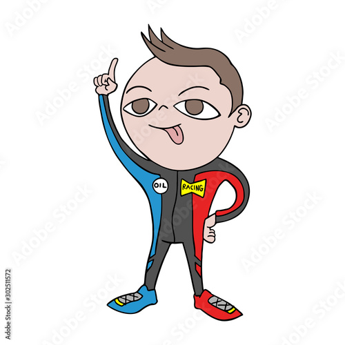 winner racing driver illustration