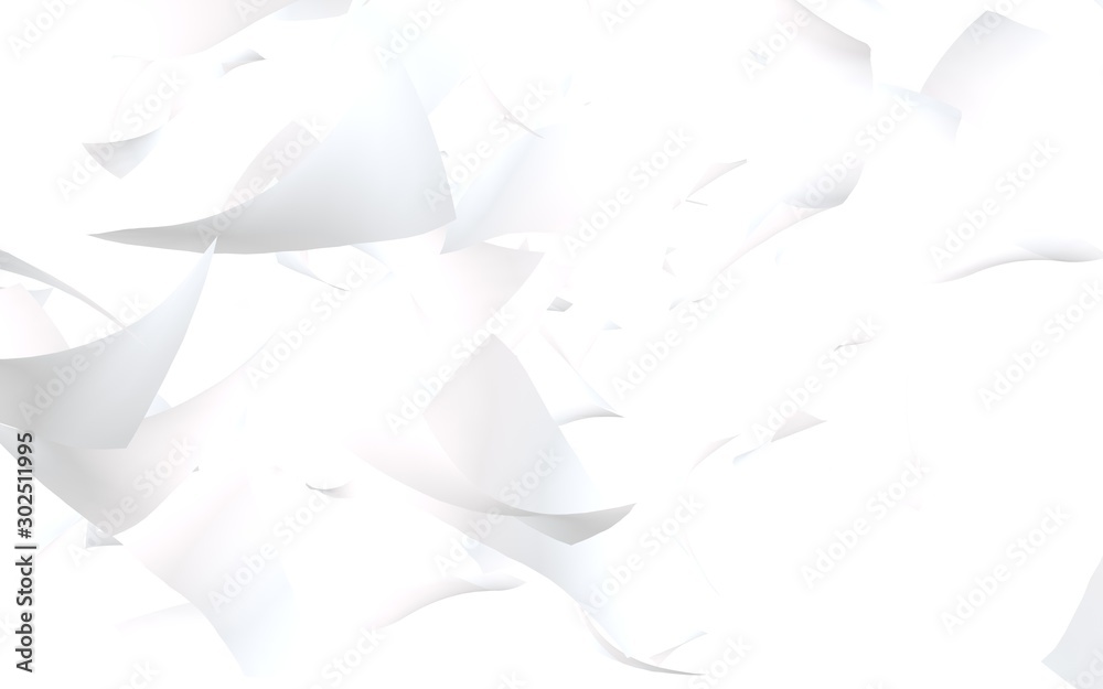 Flying sheets of paper isolated on white background. Abstract money is flying in the air. 3D illustration Flying sheets of paper isolated on white background. Abstract money is flying in the air. 3D illustration