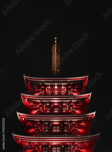 Sticker Sensoji shrine at night