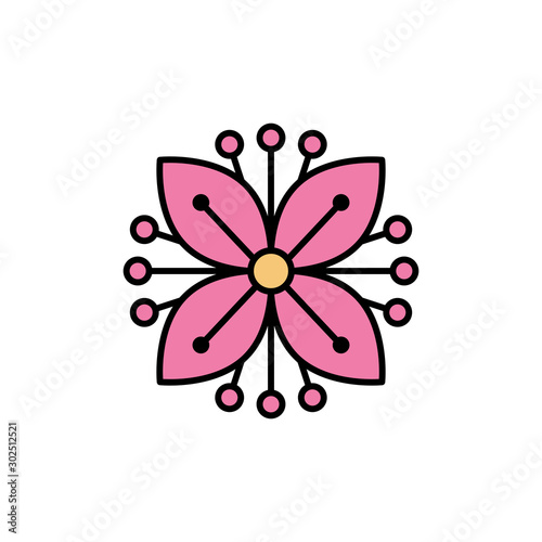 Isolated flower icon fill design