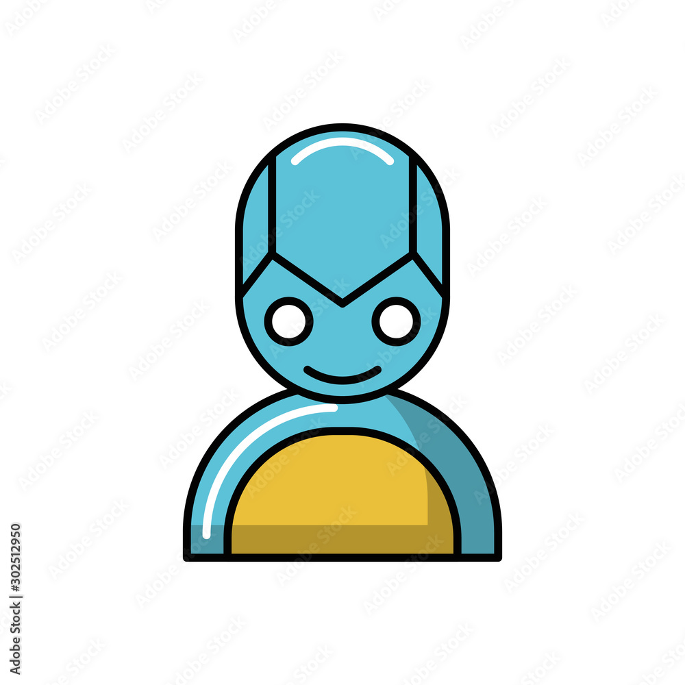 Obraz premium future robot icon line design