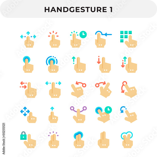 Fototapeta Naklejka Na Ścianę i Meble -  Flat Icons Pack for UI. Pixel perfect vector icon set for web design and website application.