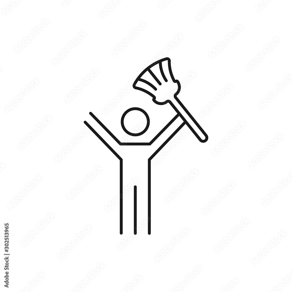 Cleaning - minimal line web icon. simple vector illustration. concept for infographic, website or app. Cleaning - minimal line web icon. simple vector illustration. concept for infographic, website or app.