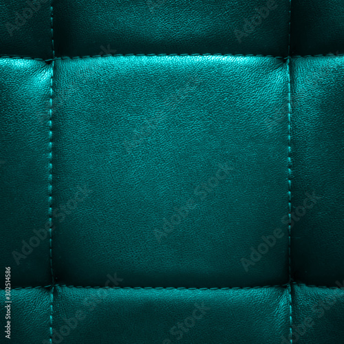 Square shiny dark turquoise leather background