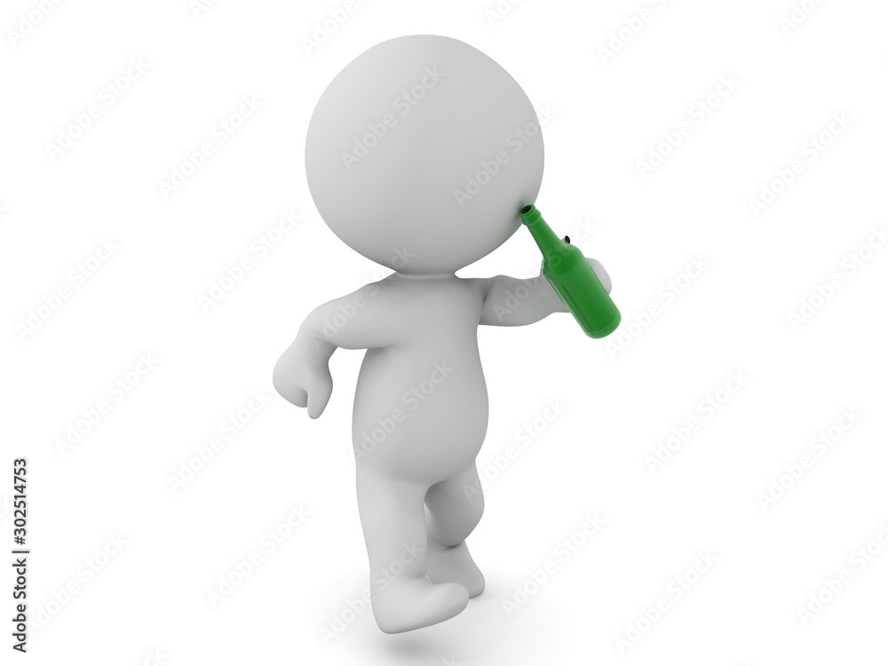 3D Character walking and drinking 3D Character walking and drinking