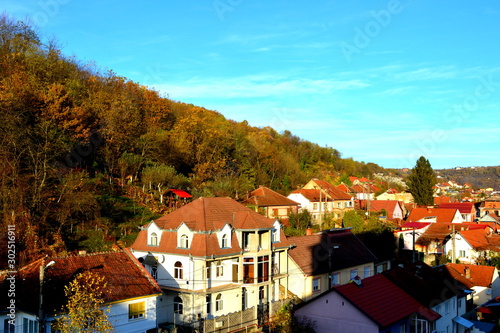 Nice landscape of the town Resita, Transylvania, Romania