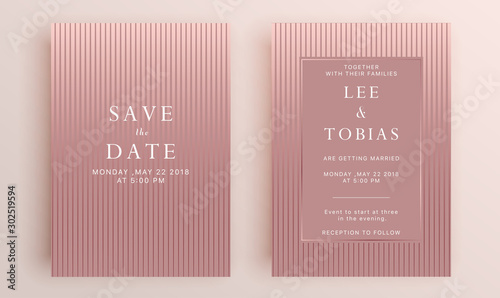 Beautiful set of wedding card templates. Gold collection of geometrical polyhedron, art deco style for wedding invitation, luxury templates, decorative patterns.