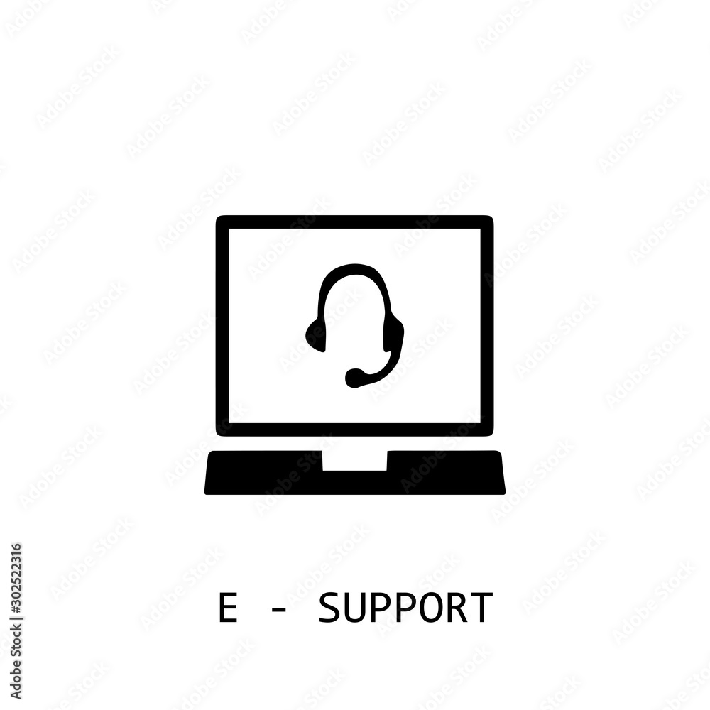 E-support icon. Online help center symbol. Logo design element E-support icon. Online help center symbol. Logo design element
