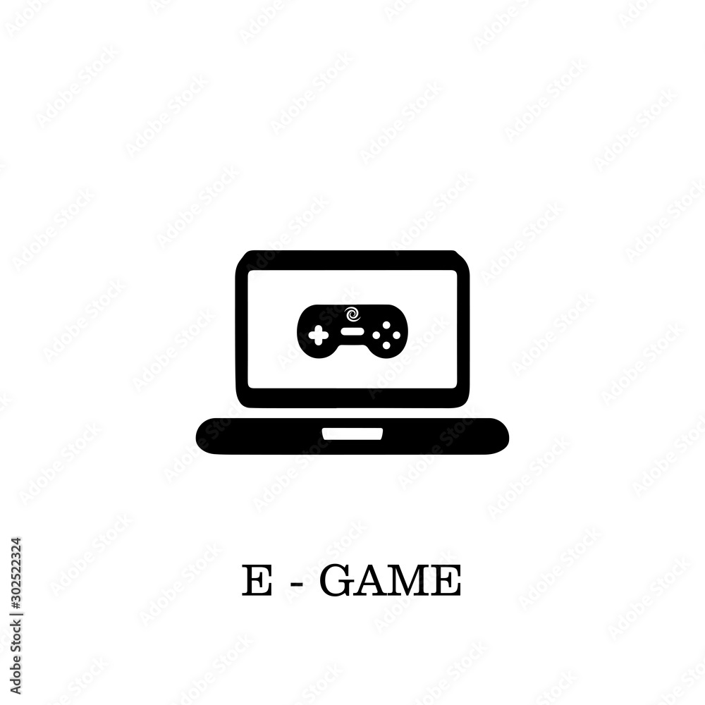 E-game icon. Online game ordering symbol. Logo design element E-game icon. Online game ordering symbol. Logo design element