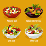 Greek salad, mozzarella lettuce, summer dish