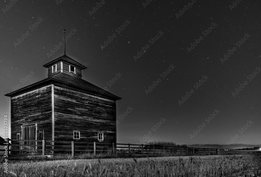 Black and White of the Old Barn Stock Photo | Adobe Stock