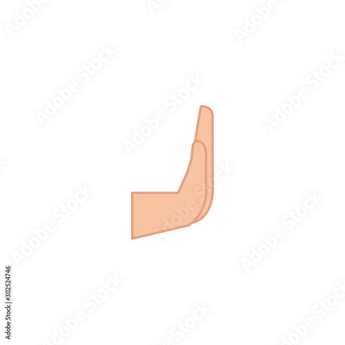Isolated hand signal icon fill design
