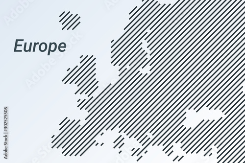 Europe striped map in a black strip on a silver background © dmutrojarmolinua