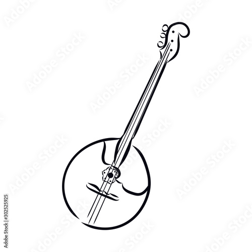 vector illustration of mandolin, music instrument sketch  © Elala 9161